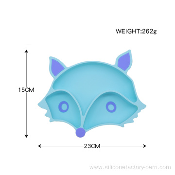 Fox Shaped Bowl Silicone Cutlery Split Plate